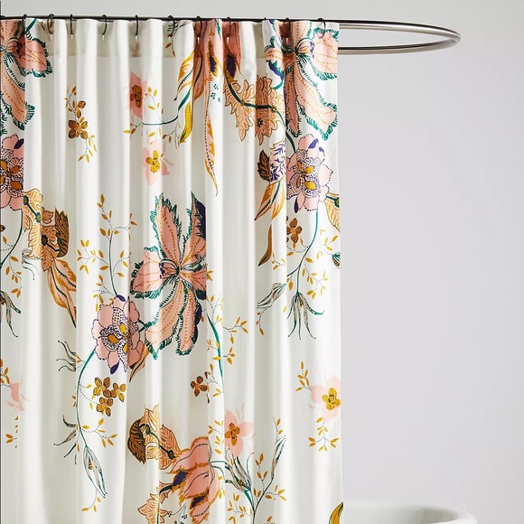 Anthropologie Porte Bonheur Floral Shower Curtain - Picture 2 of 4